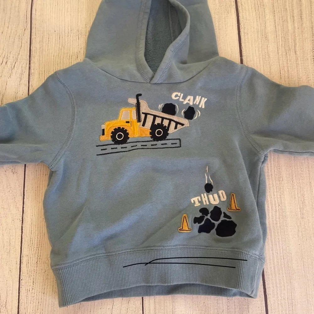 Gymboree Construction Crew Dump Truck Hoodie size 12-24 Months